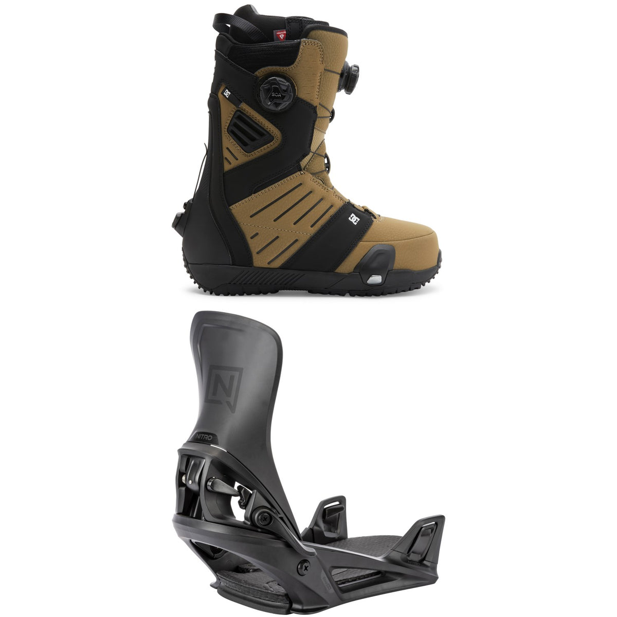 DC Judge Step On Snowboard Boots + Nitro Step On Snowboard Bindings 2026