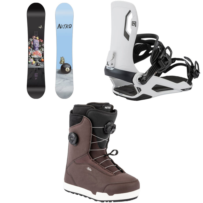 Nitro Mercy Snowboard + Talent Snowboard Bindings + Scala Boa Snowboard Boots - Women's 2026