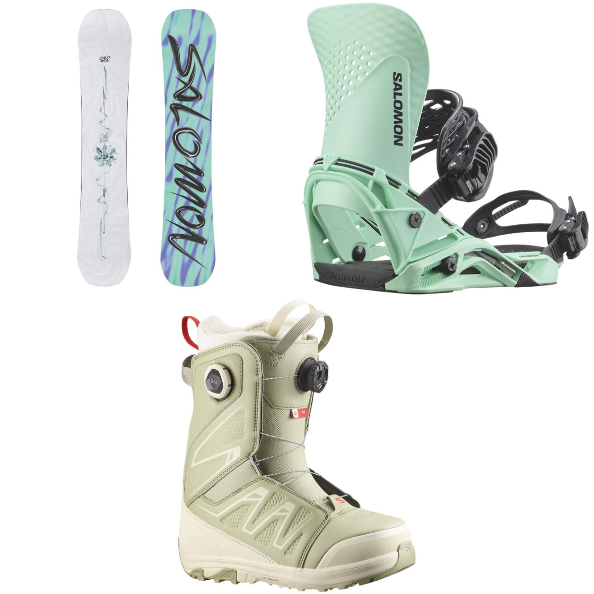 Salomon Oh Yeah Snowboard + Hologram Snowboard Bindings  + Ivy BOA SJ Snowboard Boots - Women's 2026