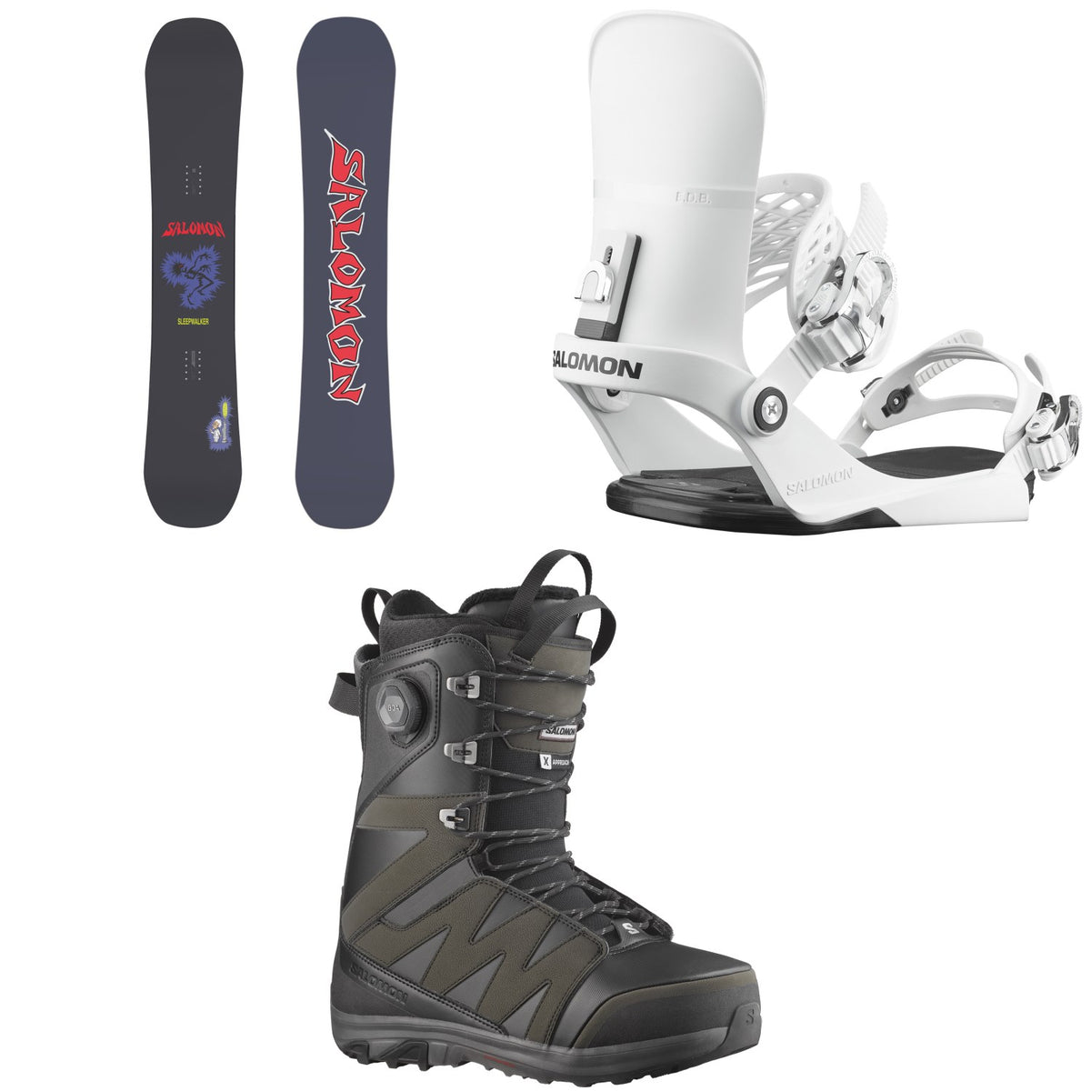 Salomon Sleepwalker Snowboard + EDB Snowboard Bindings + X Approach Lace SJ Boa Snowboard Boots 2026