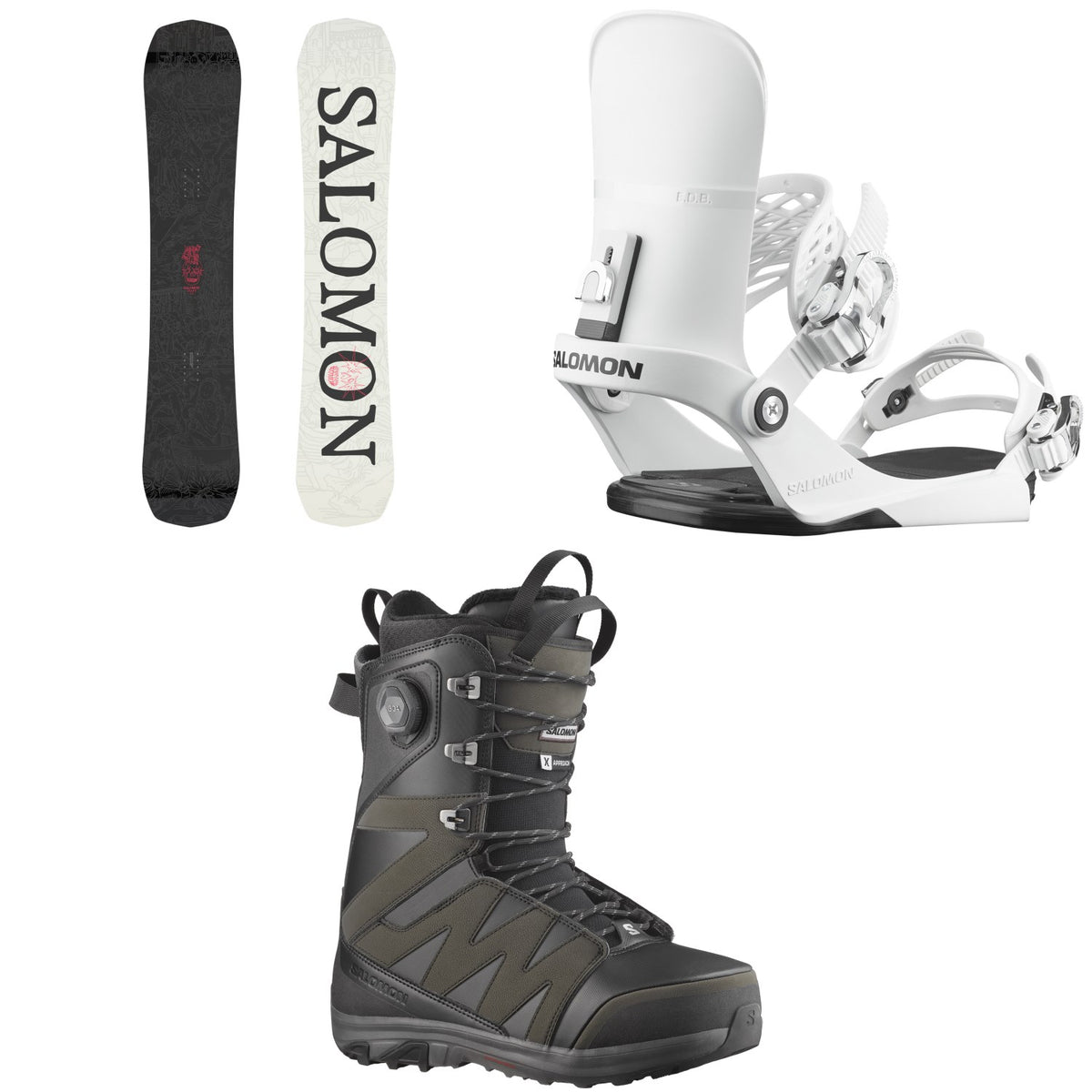 Salomon Craft Snowboard + EDB Snowboard Bindings + X Approach Lace SJ Boa Snowboard Boots 2026