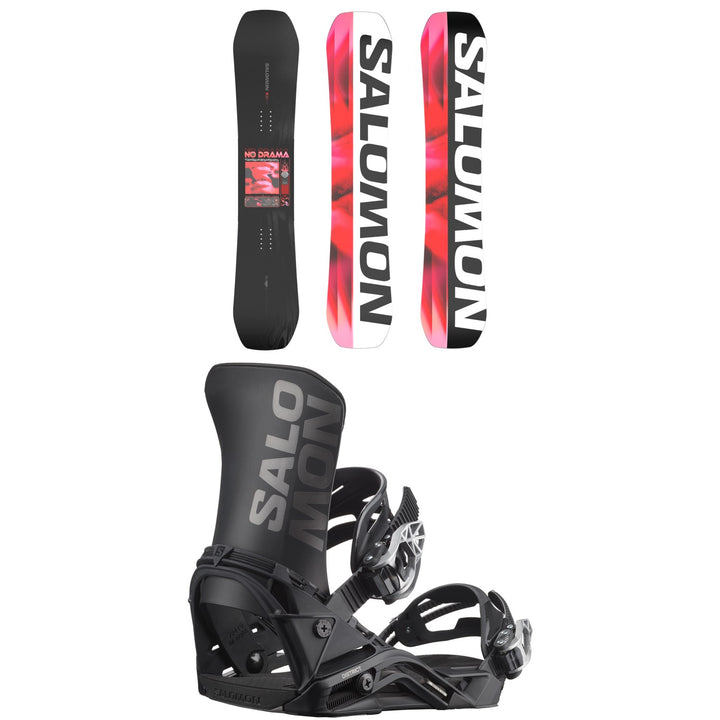 Salomon No Drama Snowboard + District Snowboard Bindings - Women's 2026