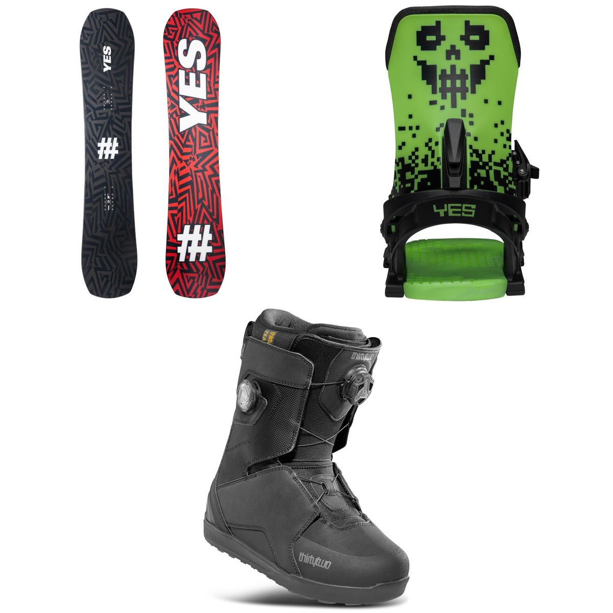 Yes. Standard Snowboard + Select Snowboard Bindings + thirtytwo Lashed Double Boa Snowboard Boots 2026