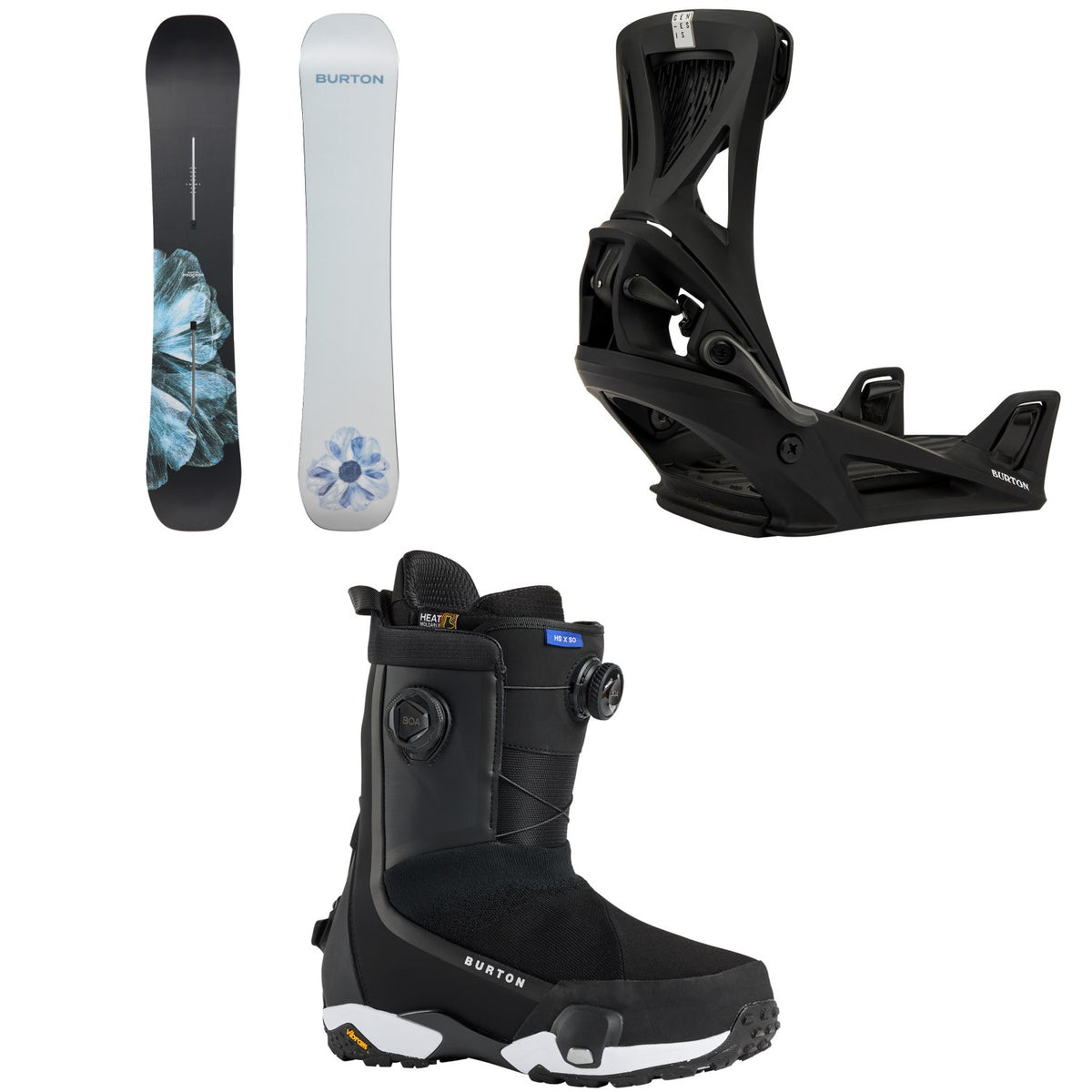 Burton Process Snowboard + Step On Genesis Snowboard Bindings + Highshot X Step On Snowboard Boots 2026