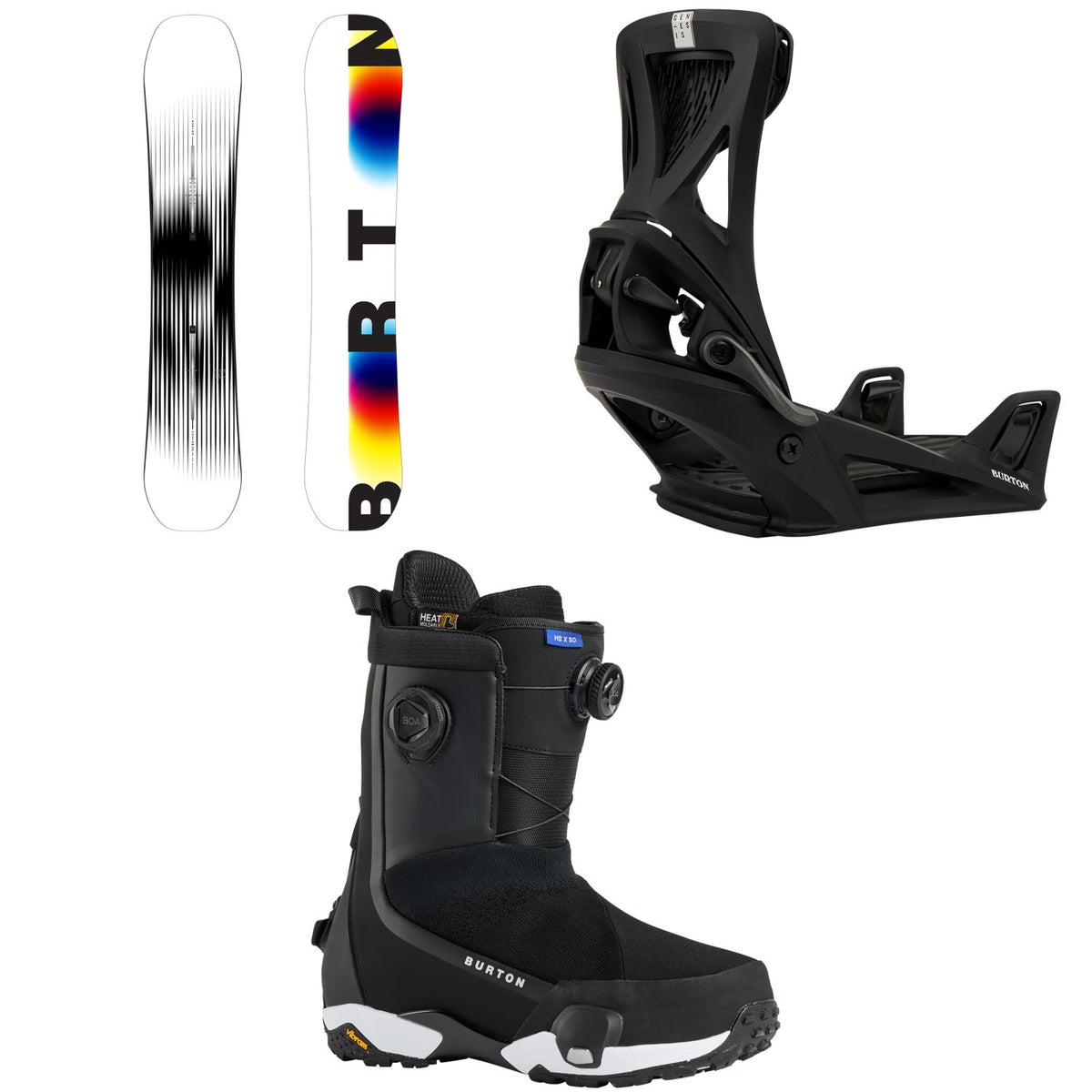Burton Custom X Snowboard + Step On Genesis Snowboard Bindings + Highshot X Step On Snowboard Boots 2026
