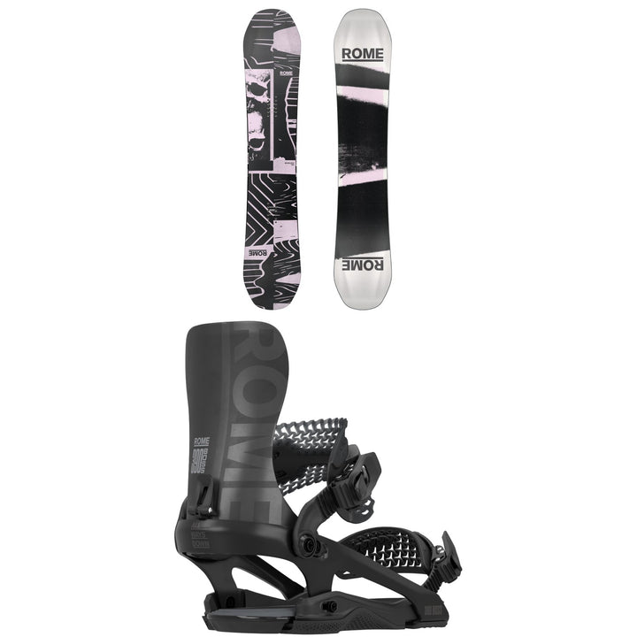Rome Boneless Snowboard  + 390 Boss FW Snowboard Bindings 2026