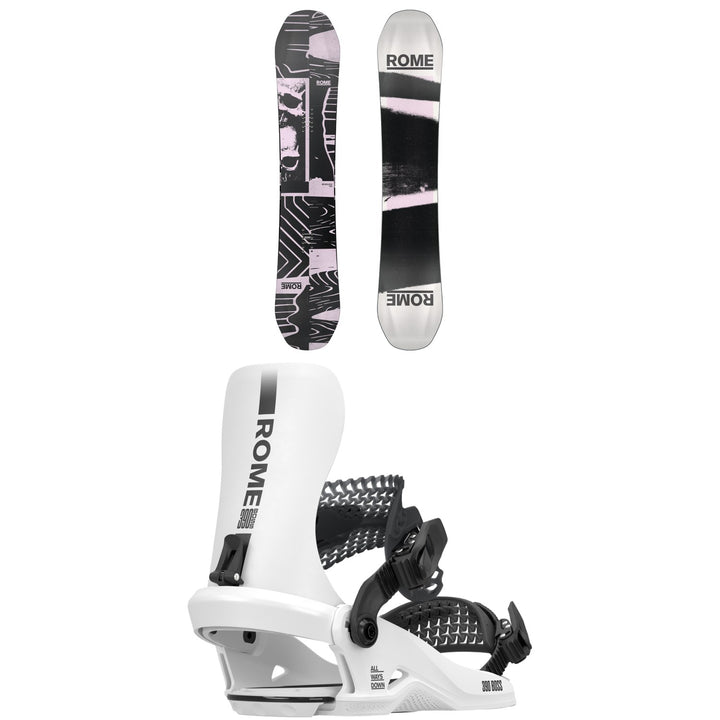 Rome Boneless Snowboard + 390 Boss HW Snowboard Bindings 2026