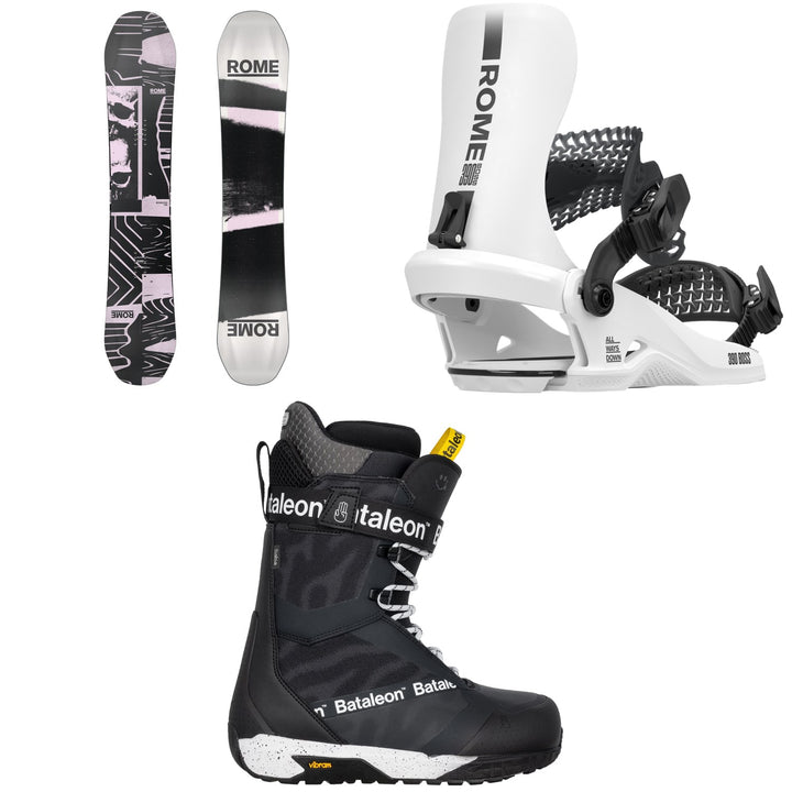 Rome Boneless Snowboard + 390 Boss HW Snowboard Bindings + Bataleon Salsa Lace Snowboard Boots 2026