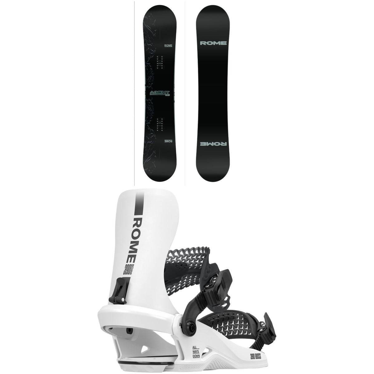 Rome Agent Pro Snowboard + 390 Boss HW Snowboard Bindings 2026