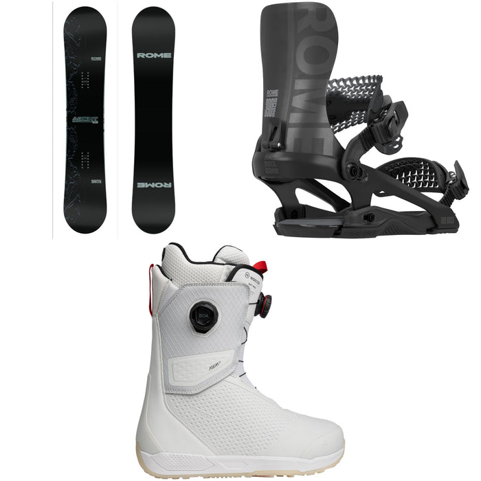 Rome Agent Pro Snowboard + 390 Boss FW Snowboard Bindings + Nidecker Rift Pro Snowboard Boots 2026