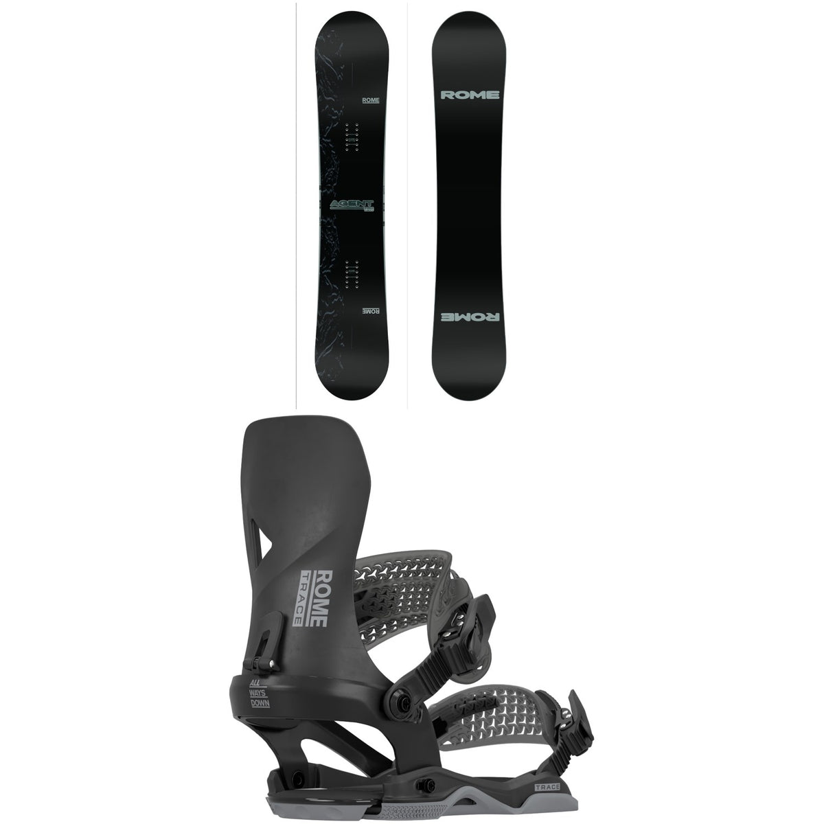 Rome Agent Pro Snowboard + Trace AW Snowboard Bindings 2026