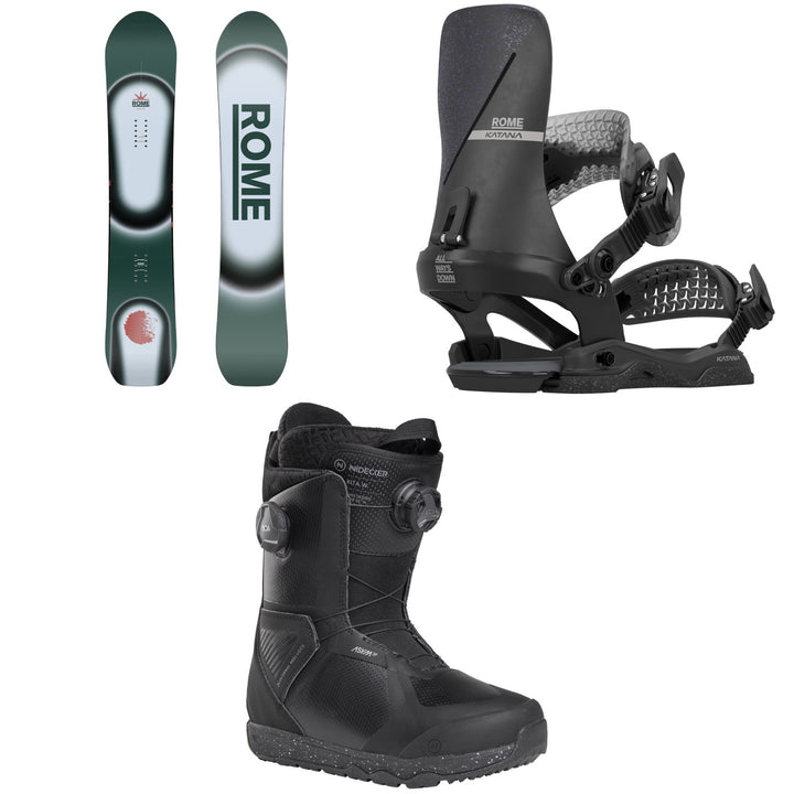 Rome Muse Snowboard + Katana AW Snowboard Bindings + Nidecker Kita Snowboard Boots - Women's 2026