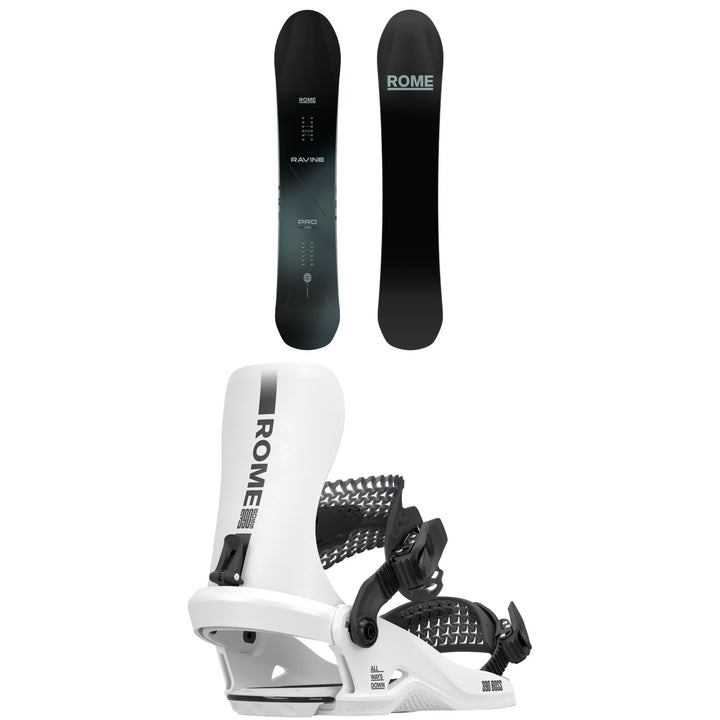 Rome Ravine Pro Snowboard + 390 Boss HW Snowboard Bindings 2026