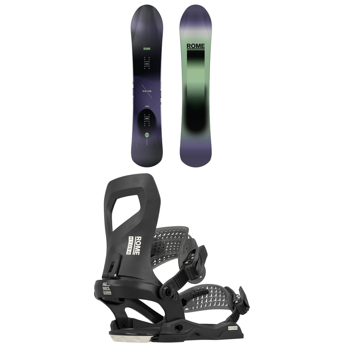 Rome Ravine Snowboard + Hydra AW Snowboard Bindings - Women's 2026