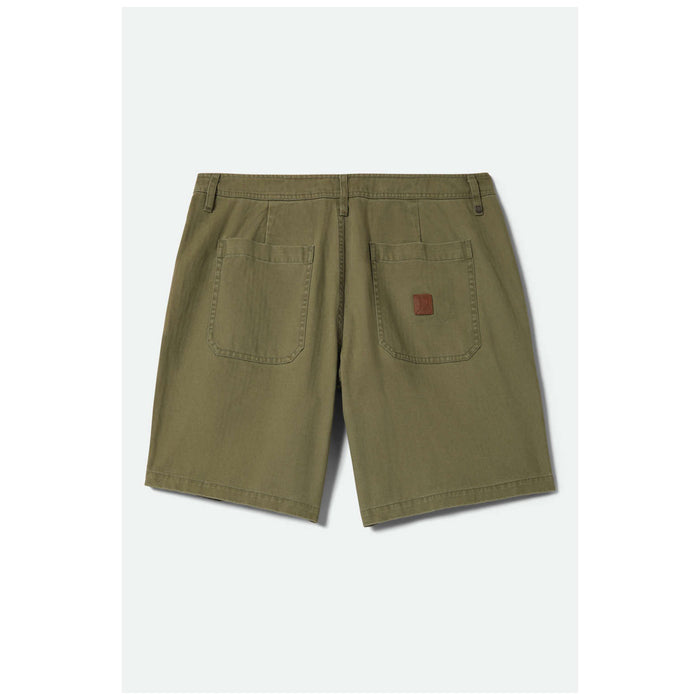 Brixton Surplus VW Herringbone Shorts - Men's Washed Olive Green