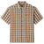 Brixton Cru Linen Blend Plaid Short-Sleeve Woven Shirt - Men's Black/Tobacco Plaid