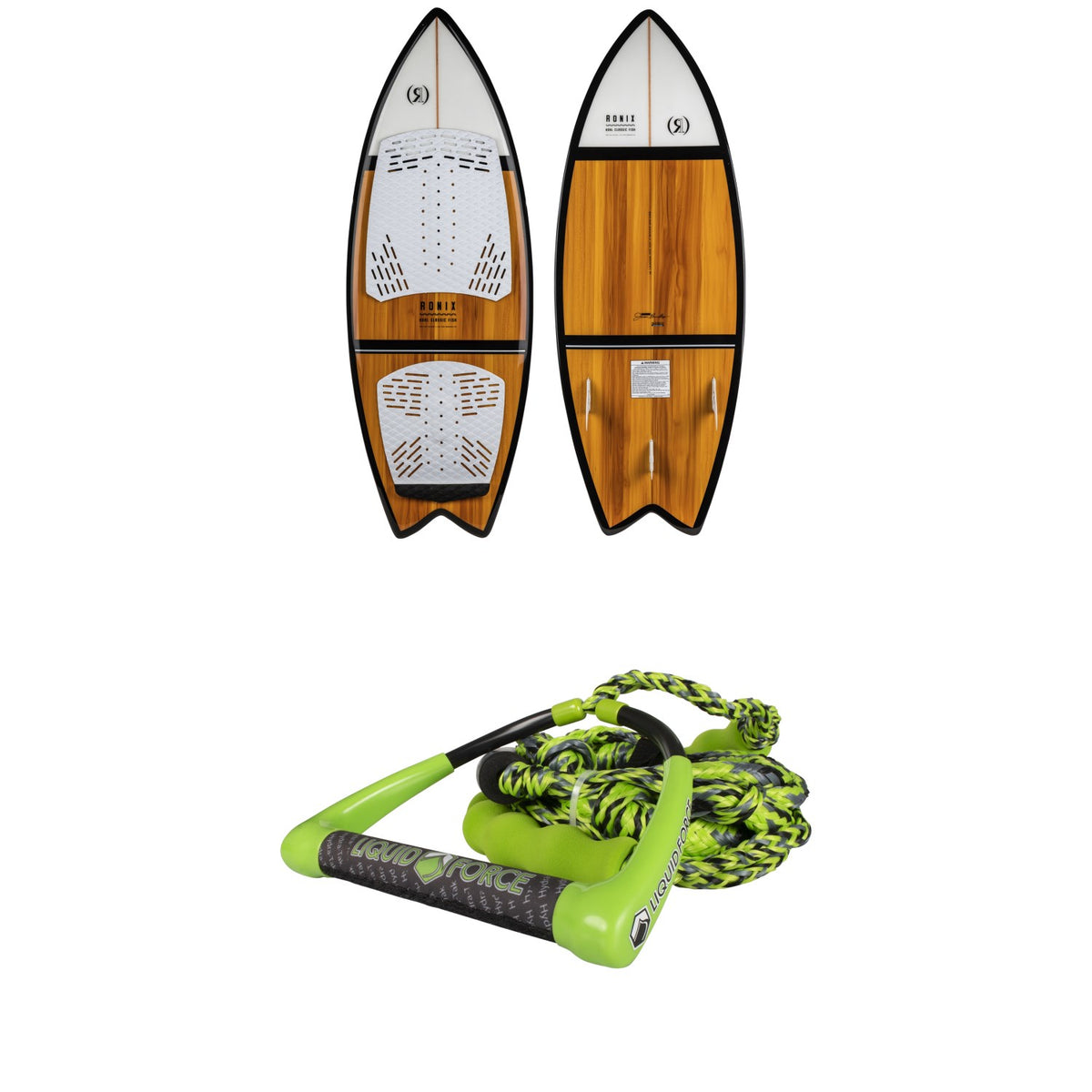 Ronix Koal Classic Fish + Liquid Force Hydratak 10" Surf Rope Package