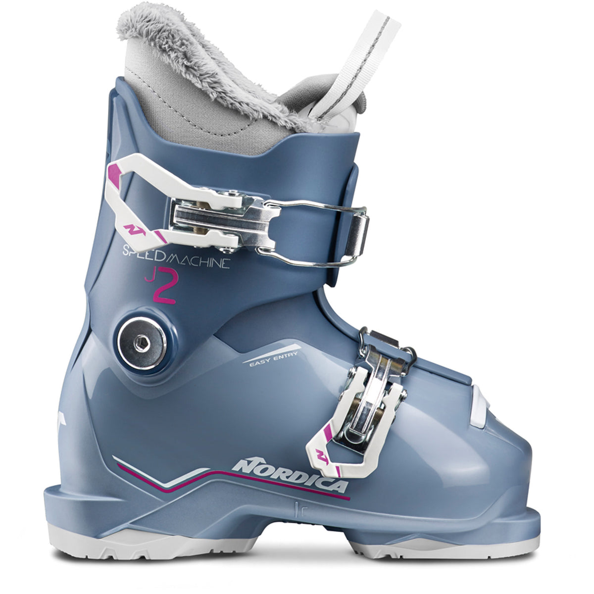 Nordica Speedmachine J 2 Ski Boots - Kids' 2027 Blue / Light Blue / Fucsia