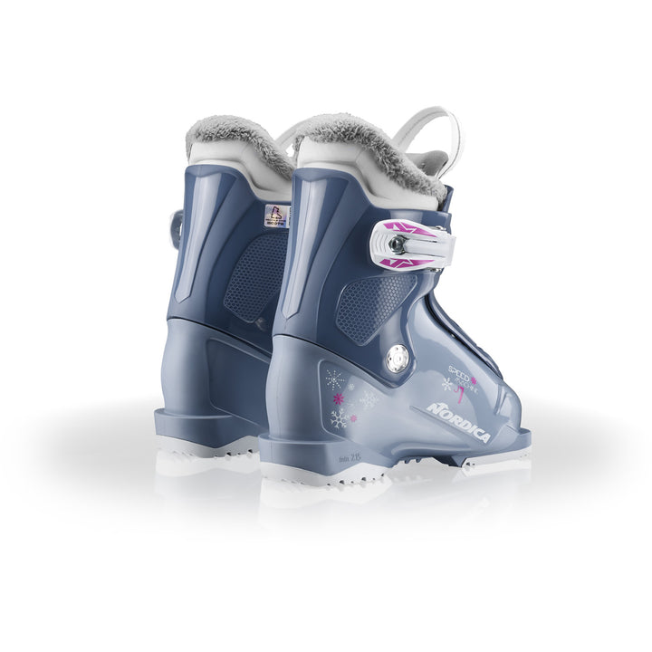 Nordica Speedmachine J 1 Ski Boots - Kids' 2027 Blue / Light Blue / Fucsia