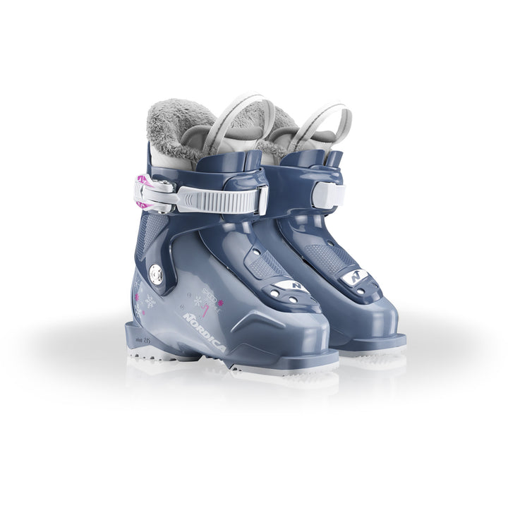 Nordica Speedmachine J 1 Ski Boots - Kids' 2027 Blue / Light Blue / Fucsia