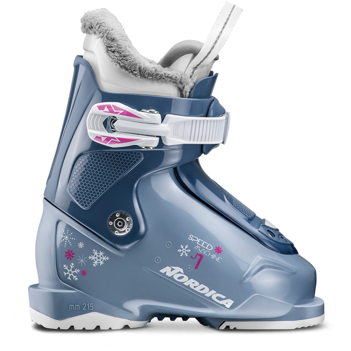 Nordica Speedmachine J 1 Ski Boots - Kids' 2027 Blue / Light Blue / Fucsia