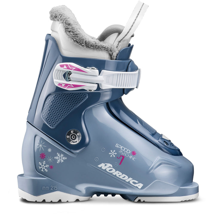 Nordica Speedmachine J 1 Ski Boots - Kids' 2027 Blue / Light Blue / Fucsia