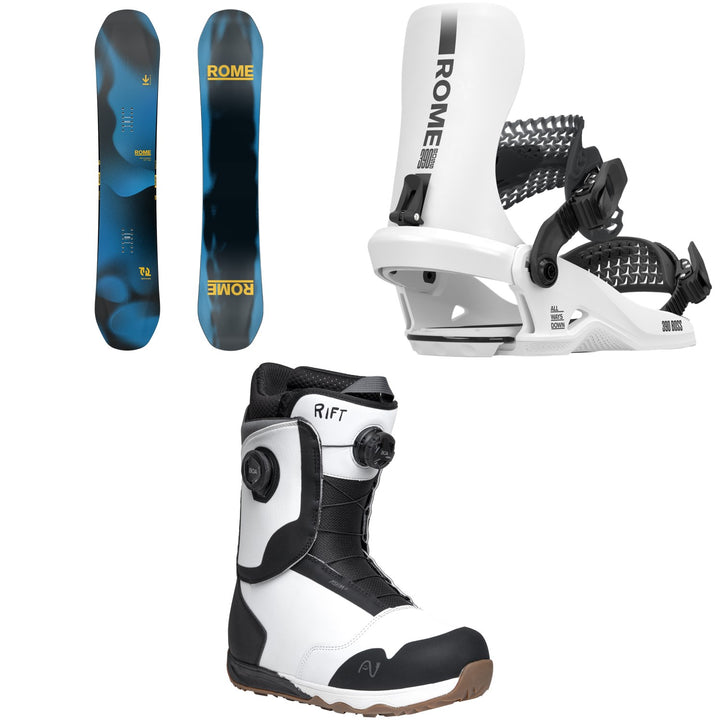 Rome Mechanic Snowboard + 390 Boss HW Snowboard Bindings + Nidecker Rift Snowboard Boots 2026