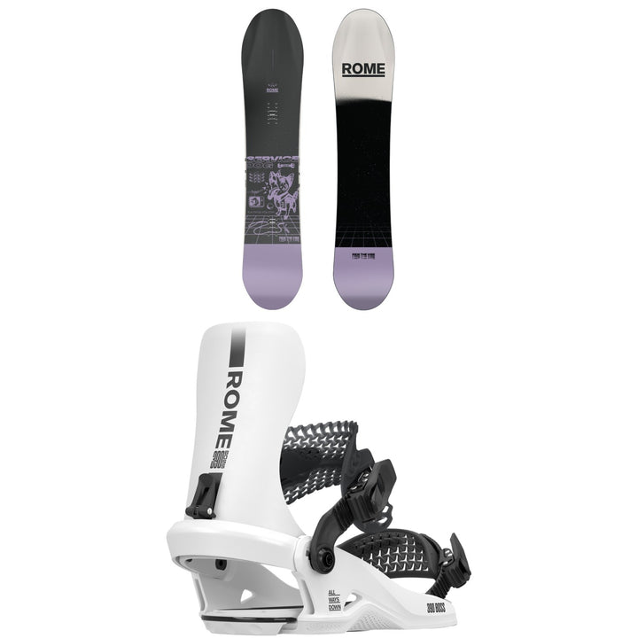 Rome Service Dog Snowboard + 390 Boss HW Snowboard Bindings 2026