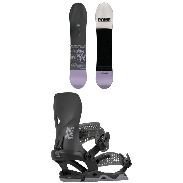 Rome Service Dog Snowboard + Trace AW Snowboard Bindings 2026