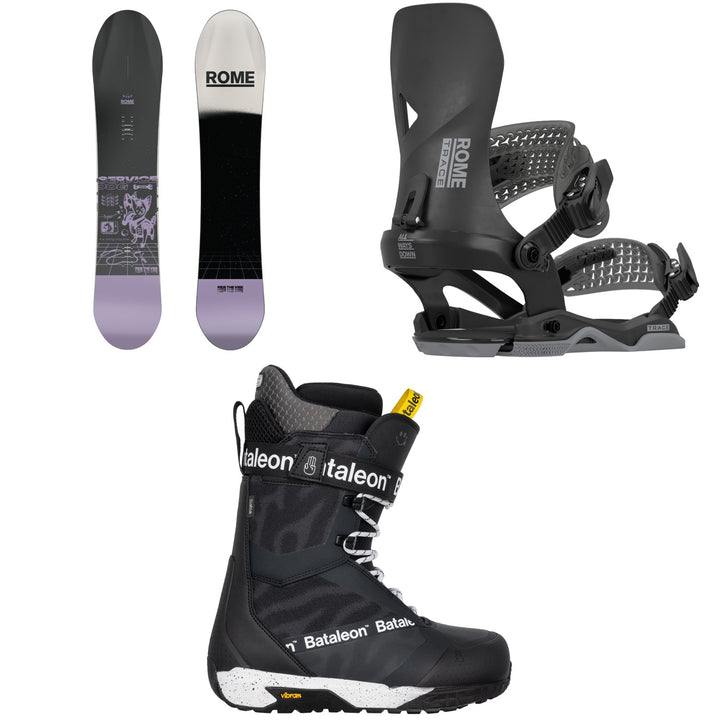 Rome Service Dog Snowboard + Trace AW Snowboard Bindings + Bataleon Salsa Lace Snowboard Boots 2026