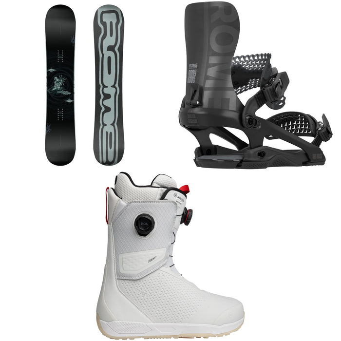 Rome Artifact Pro Snowboard + 390 Boss FW Snowboard Bindings + Nidecker Rift Pro Snowboard Boots 2026