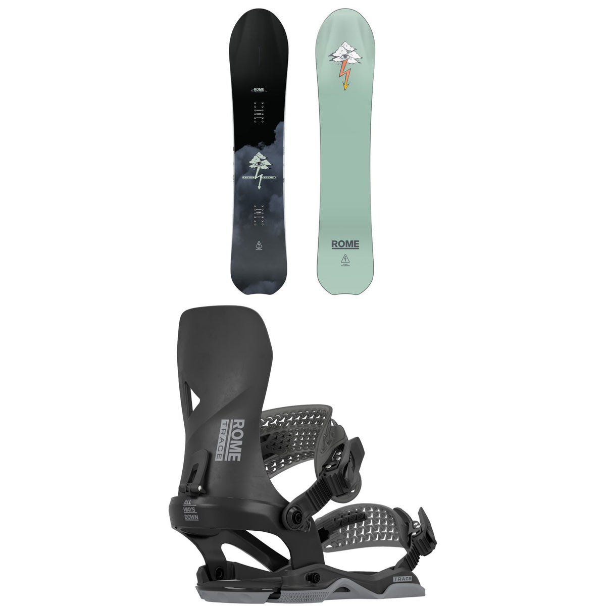 Rome Stale Fish Snowboard + Trace AW Snowboard Bindings 2026