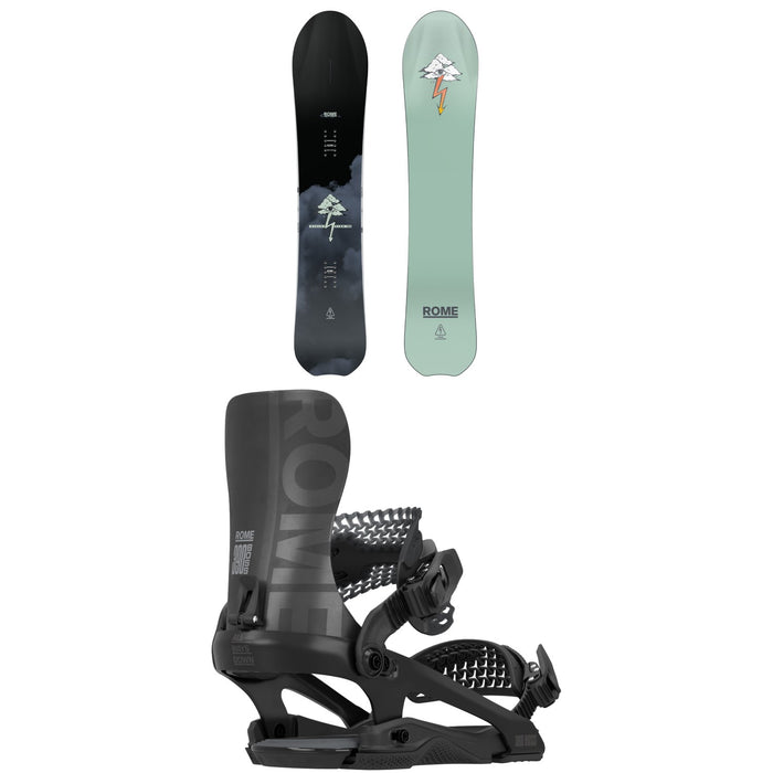 Rome Stale Fish Snowboard + 390 Boss FW Snowboard Bindings 2026