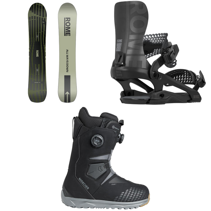 Rome Warden Snowboard + 390 Boss FW Snowboard Bindings + Nidecker Altai Snowboard Boots 2026