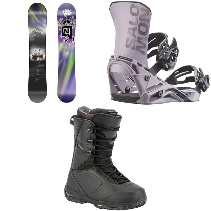 Nitro Team Pro x Marcus Kleveland Snowboard + Salomon District Snowboard Bindings + Team Lace Snowboard Boots 2026