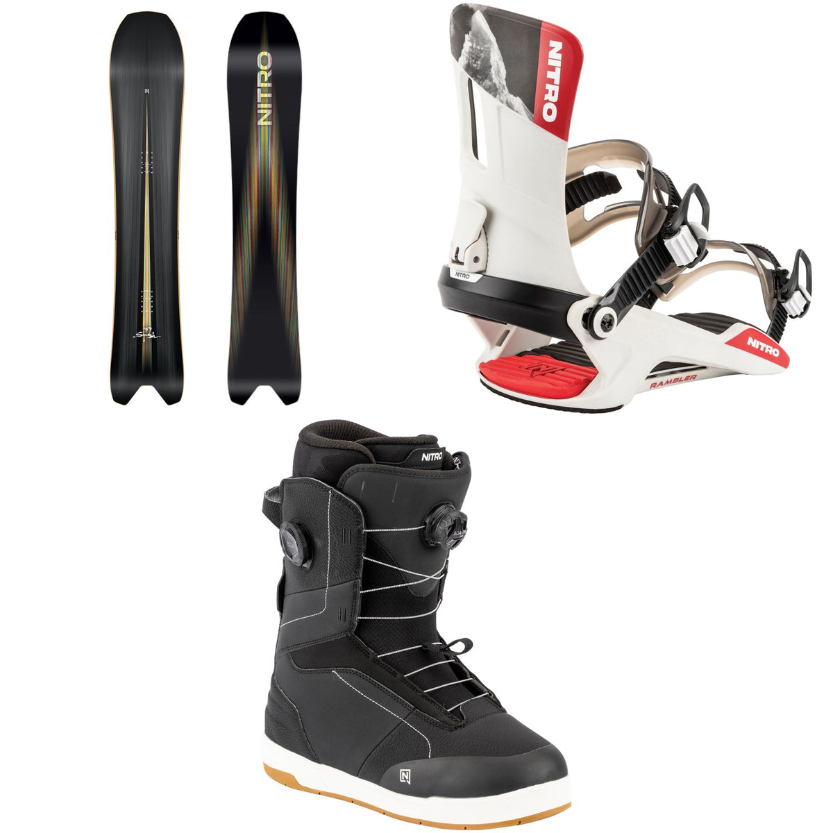 Nitro Squash Snowboard + Rambler Snowboard Bindings + Venture Boa Snowboard Boots 2026