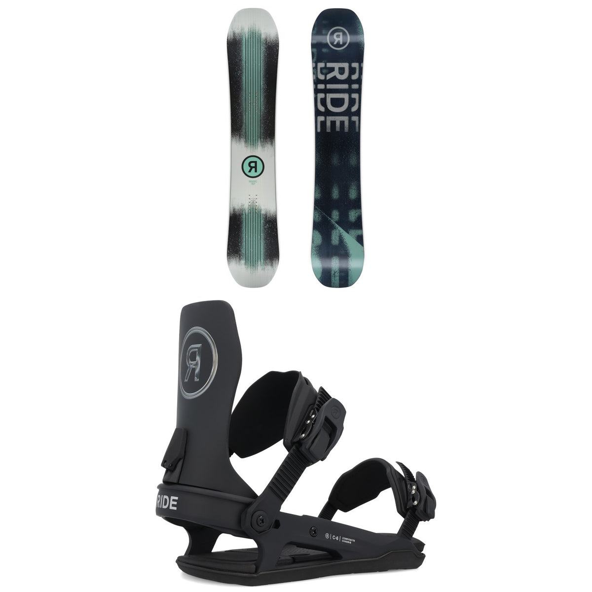 Ride Manic Snowboard + C-6 Snowboard Bindings 2026