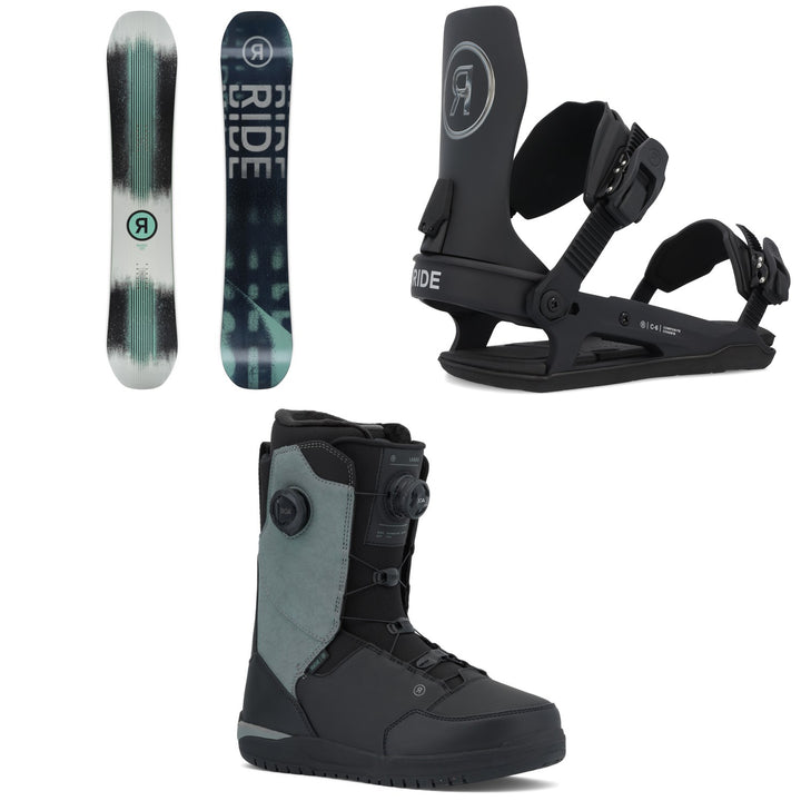 Ride Manic Snowboard + C-6 Snowboard Bindings + Lasso Boa Snowboard Boots 2026