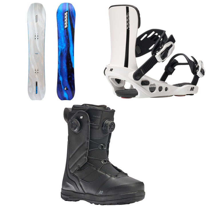 K2 Commonwealth Snowboard + Meridian Snowboard Bindings + Contour Snowboard Boots - Women's 2026