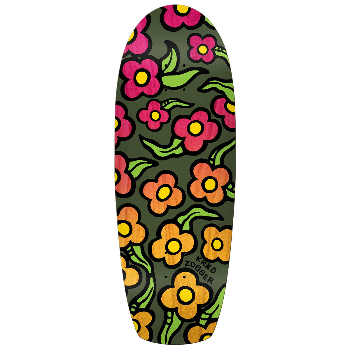 Krooked Team Zogger Wildstyle Flowers 10.75 Skateboard Deck