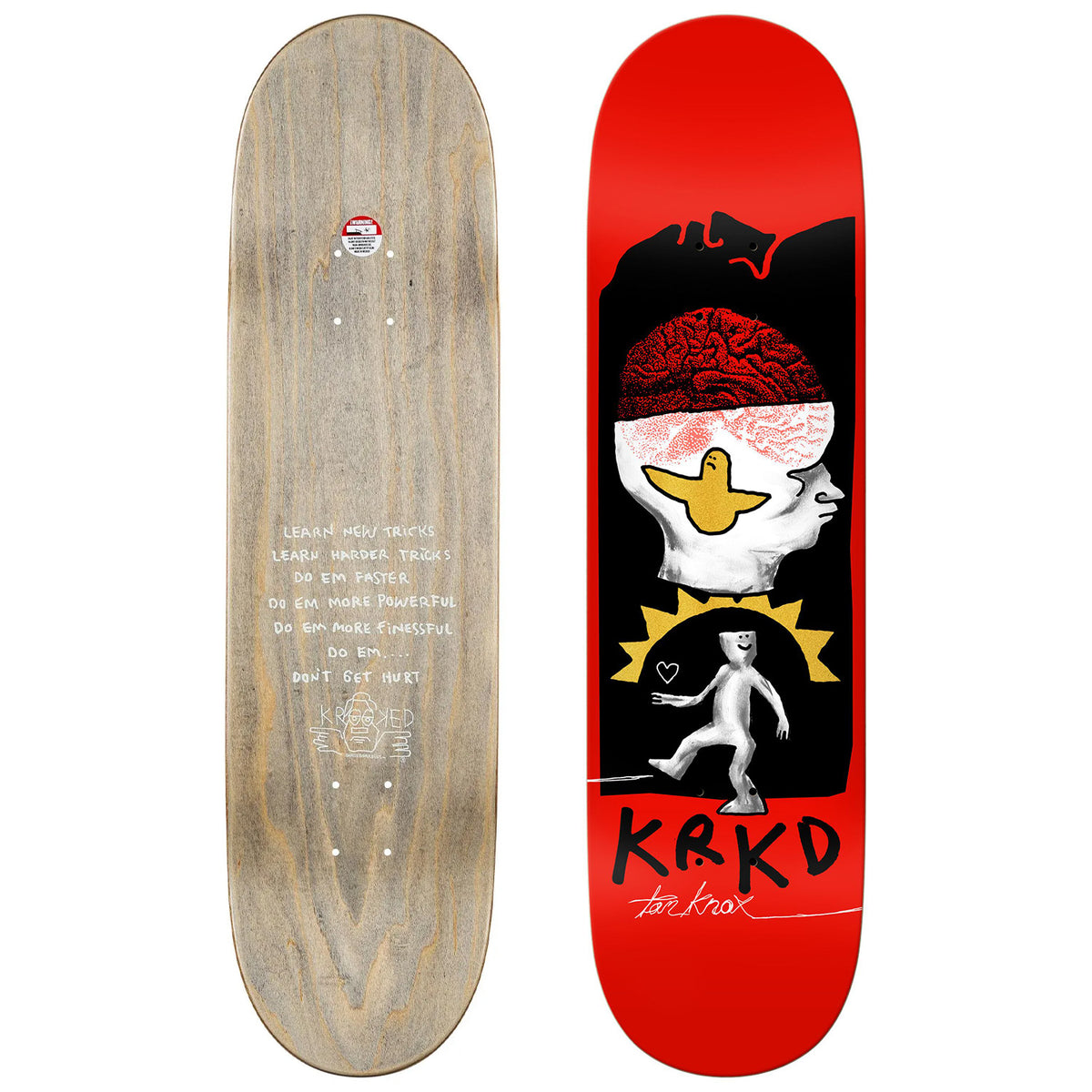 Krooked Knox Brain And Bird 8.5 Skateboard Deck