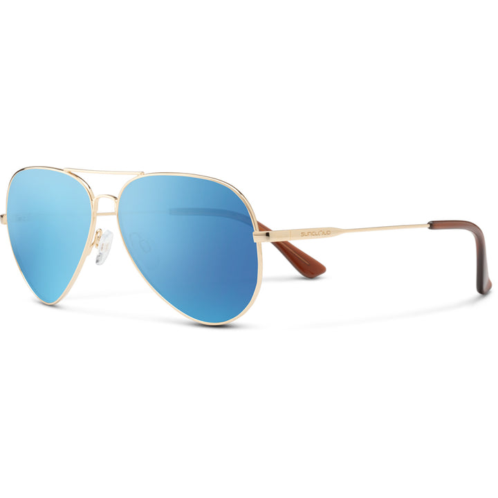 Suncloud Hard Deck Sunglasses Gold/Polarized Aqua Mirror