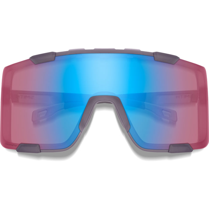 Smith Syncline Sunglasses Matte Meteorite Crystal/ChromaPop Low Light Rose Blue Mirror+Clear