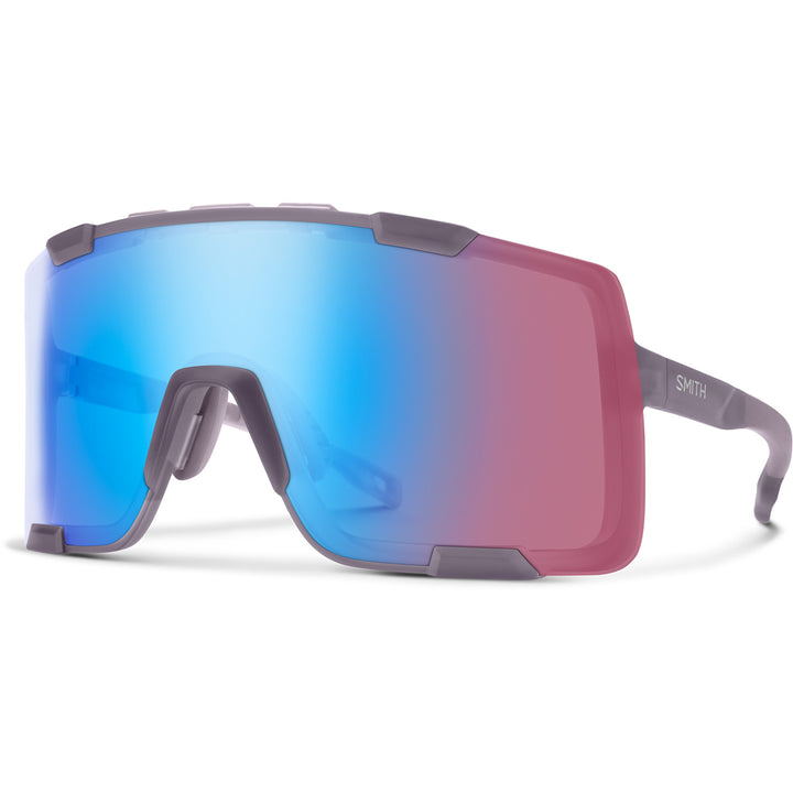 Smith Syncline Sunglasses Matte Meteorite Crystal/ChromaPop Low Light Rose Blue Mirror+Clear