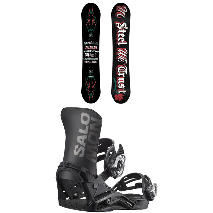 thirtytwo T32M LTD Snowboard + Salomon District Snowboard Bindings