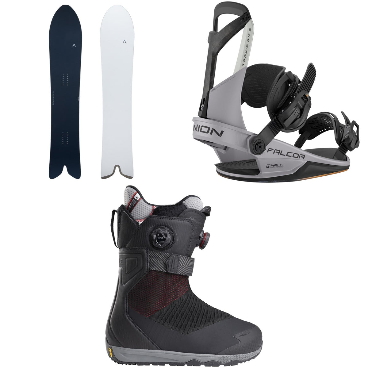 Fjell Snowboards MT 1542 Snowboard + Union Falcor Snowboard Bindings + Nidecker Index Snowboard Boots