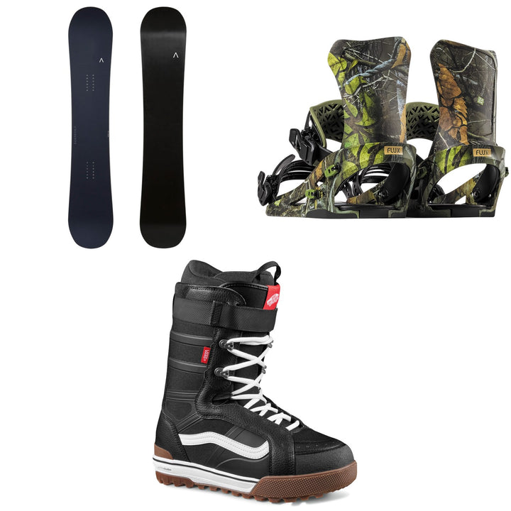 Fjell Snowboards MT 1230 Snowboard + Flux DS Snowboard Bindings + Vans Hi-Standard Pro Snowboard Boots
