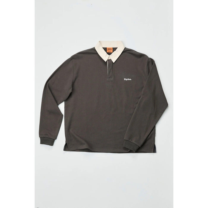 Rhythm Koa Vintage Rugby Long-Sleeve Polo - Men's Olive