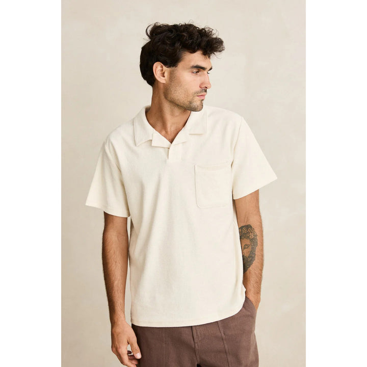 Rhythm Vintage Terry Polo Shirt - Men's Natural