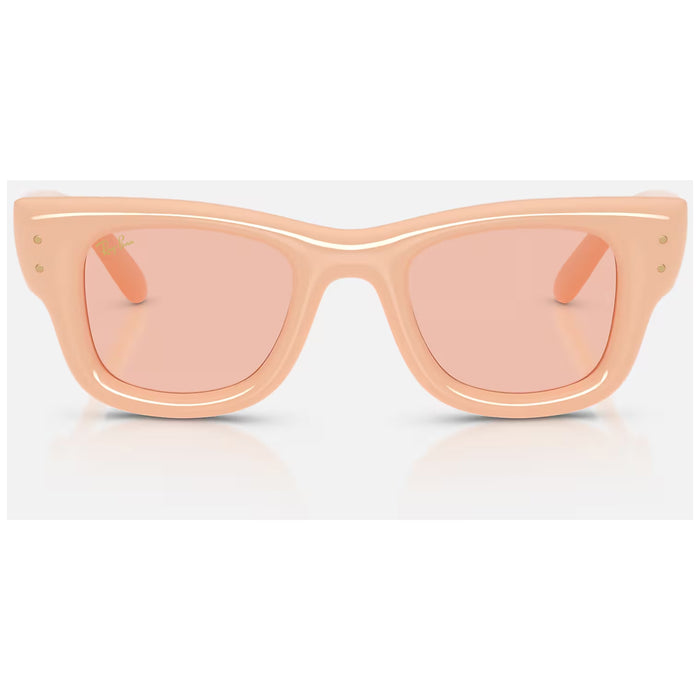 Ray Ban Wayfarer Puffer Sunglasses Polished Solid Nude/Dark Pink